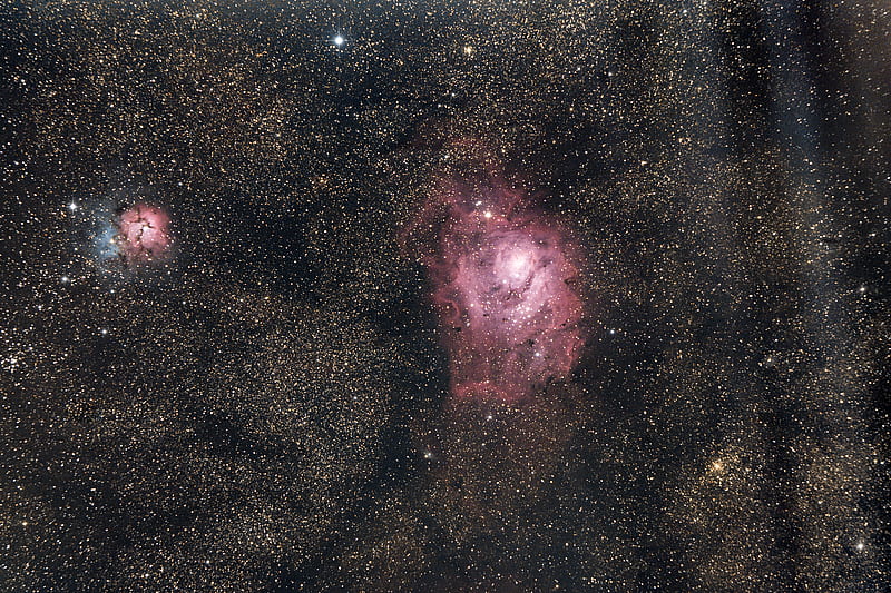 nebula, stars, universe, space, pink, HD wallpaper