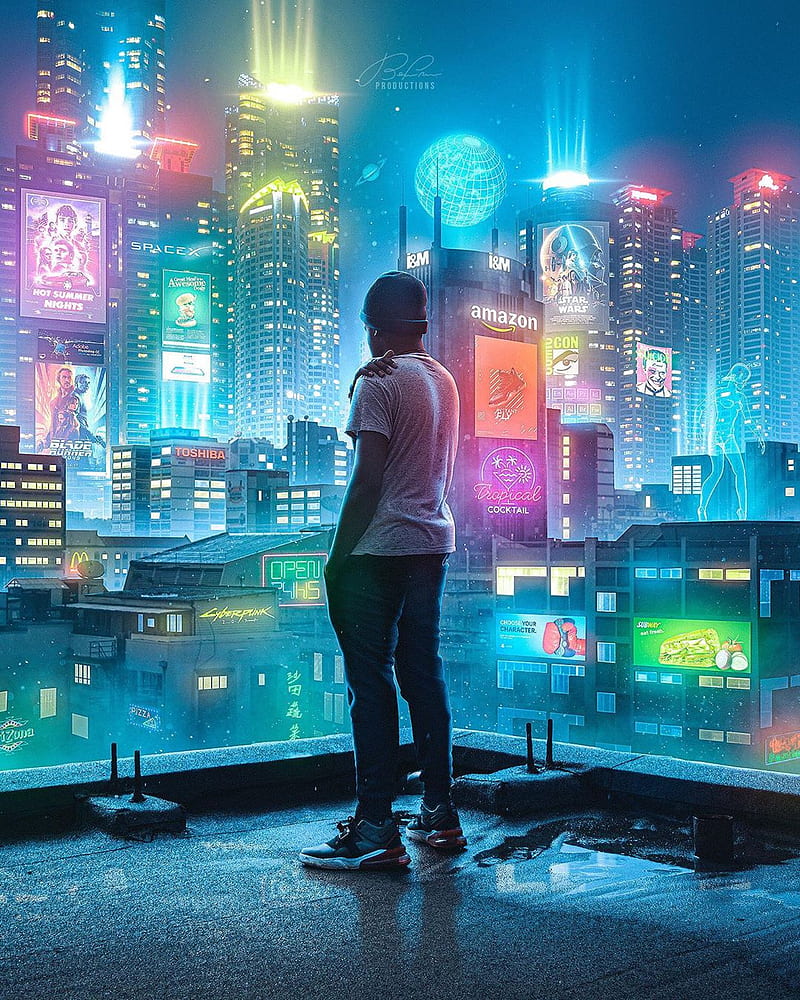 Neon-lit Cyberpunk city live wallpaper - free download