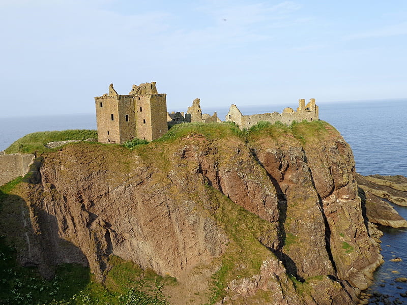 Dunnottar castle, Scotland, dunnottar, hamlet, scotland, castle, HD wallpaper