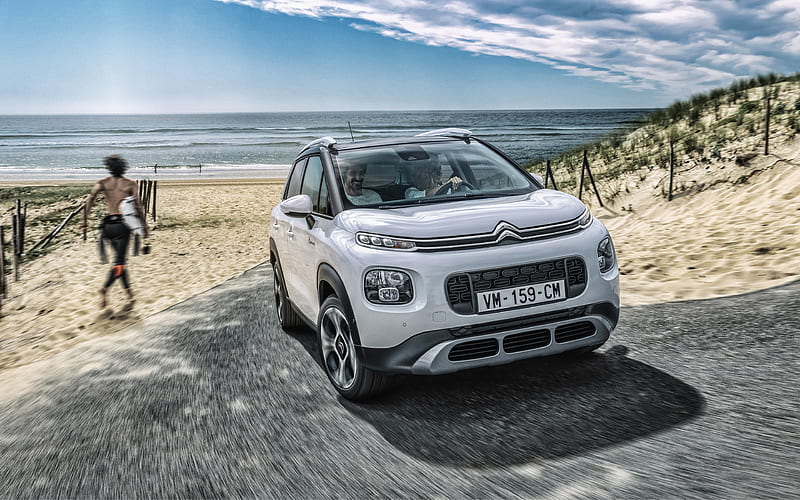Citroen C3 Aircross, 2020 front view, exterior, new white C3 Aircross, compact crossover, french cars, Citroen, HD wallpaper
