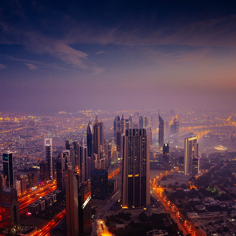 Dubai City Skyline , Cityscape, Aerial view, Skyscrapers, World, Dubai Aesthetic, HD phone wallpaper