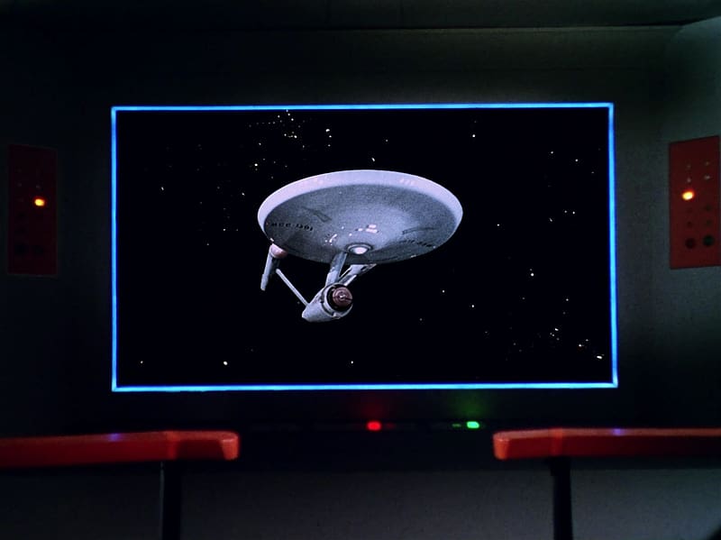 Starship on the Screen, Starship, Viewscreen, Spaceship, TOS, Star Trek, Constitution Class, HD wallpaper