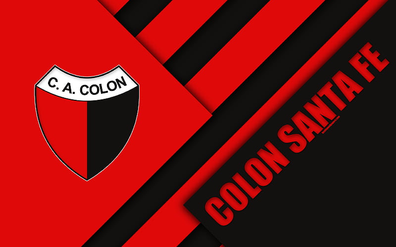 Club Atletico Colon, Santa Fe material design, red black abstraction, Argentina, football, Argentine Superleague, First Division, HD wallpaper