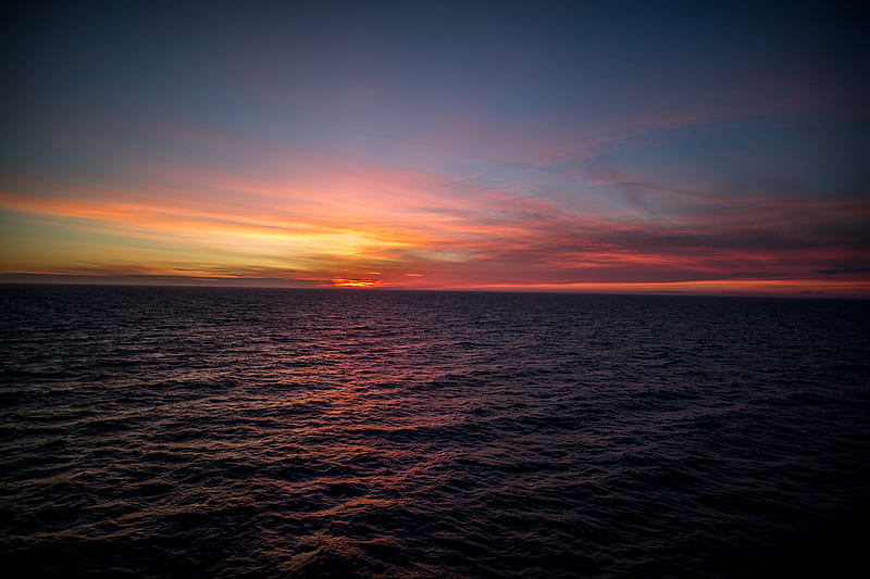 Silent Ocean Sunset , sunset, ocean, nature, sky, HD wallpaper