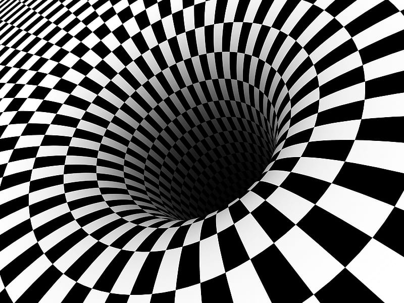 black, Hole, Checkered, Vortex, Optical, Illusions / and Mobile Background, Black Hole 3D, HD wallpaper