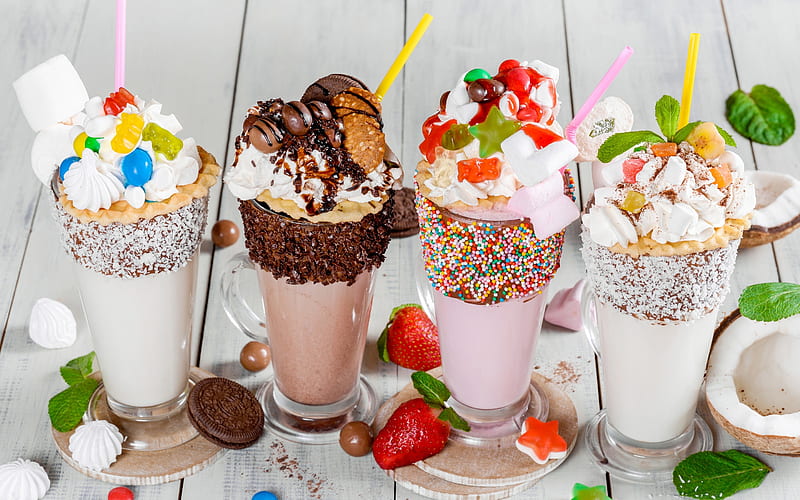 Ice Cream, strawberry, food, chocolate, sweet, dessert, fruit, glass, summer, pink, HD wallpaper