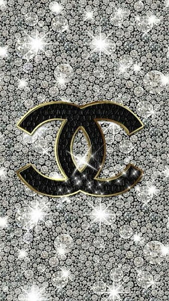 Fancy Chanel logo, 3d, chanel, glitter, gold, logo, lv, pattern, red,  sparkle, HD phone wallpaper
