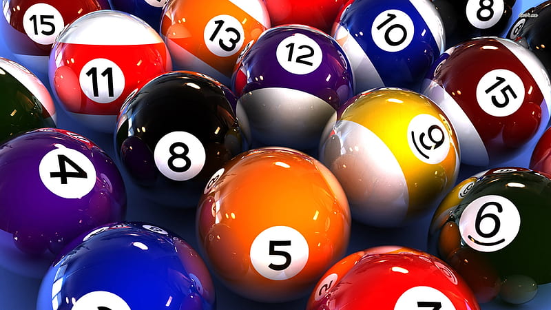 billiard balls, numbers, pool, balls, billiard, HD wallpaper