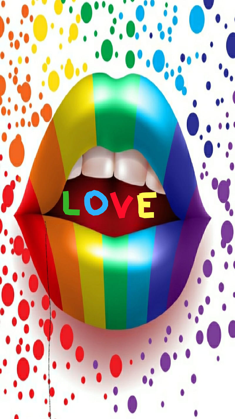 Pride, lips, love, rainbow, HD phone wallpaper