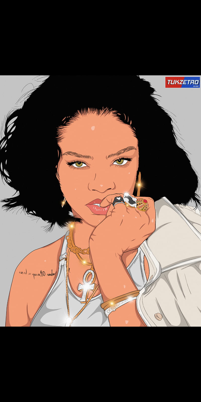 Rihanna, badgalriri, fenty, fenty skin, riri, tukzetro, tukzetro arts, HD phone wallpaper