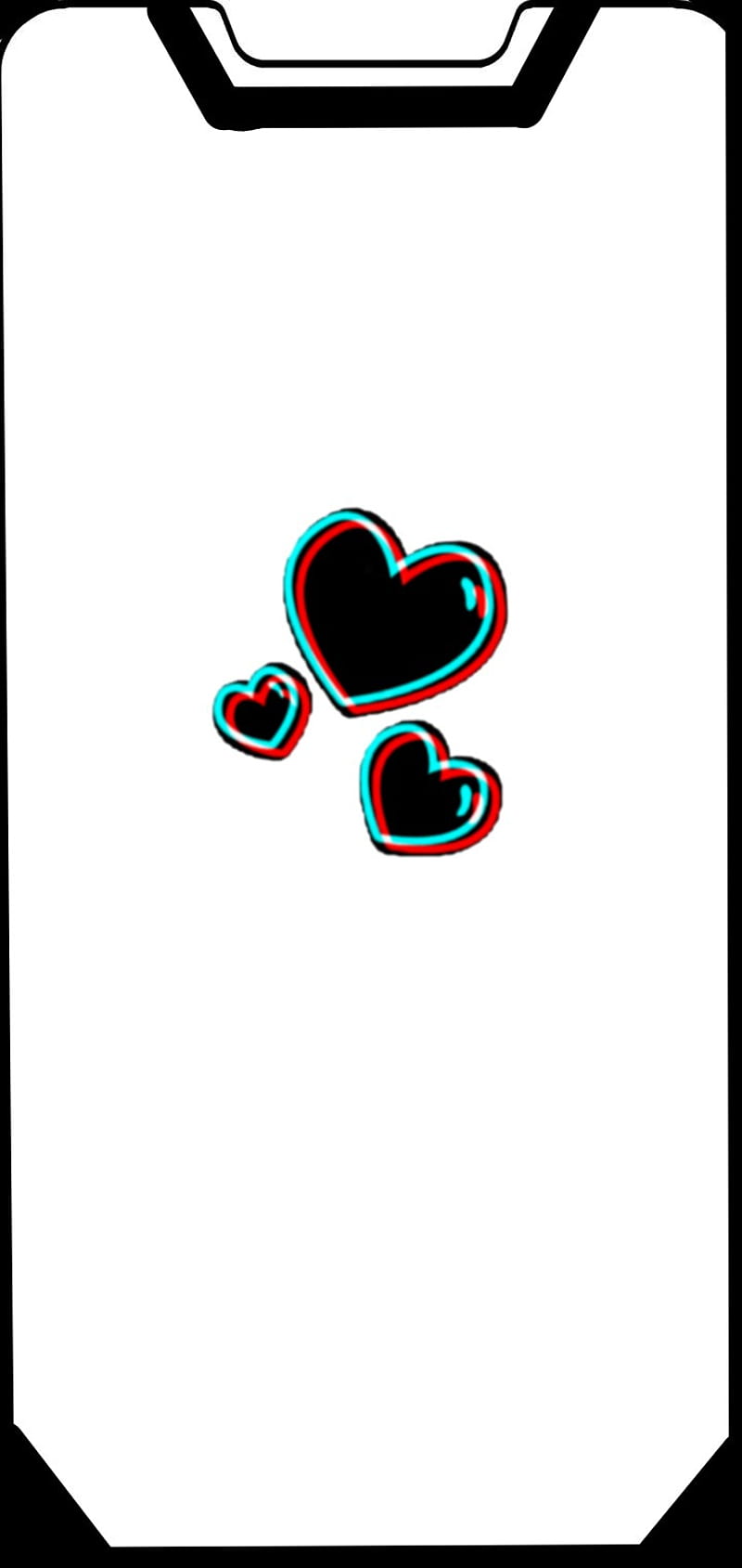 Oppo a3s heart edge, notch, black, love, side, zone, neon, HD phone wallpaper