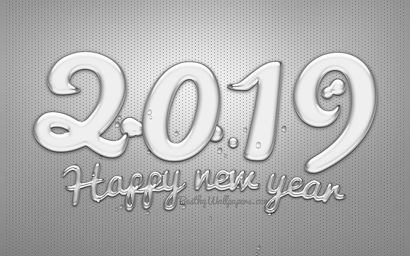 Happy New Year 2019, metal digits, metal background, 2019 concepts, 3D digits, artwork, 2019 year, creative, HD wallpaper
