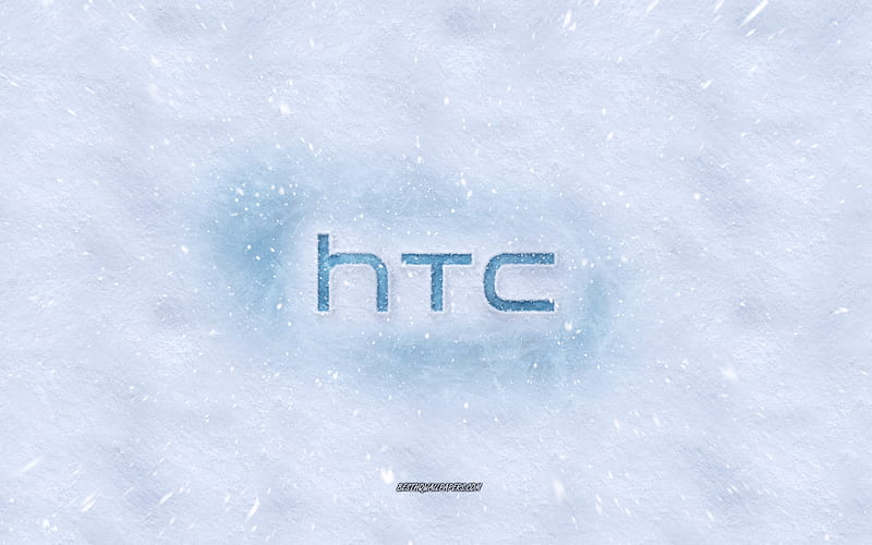 HTC logo, winter concepts, snow texture, snow background, HTC emblem, winter art, HTC, HD wallpaper