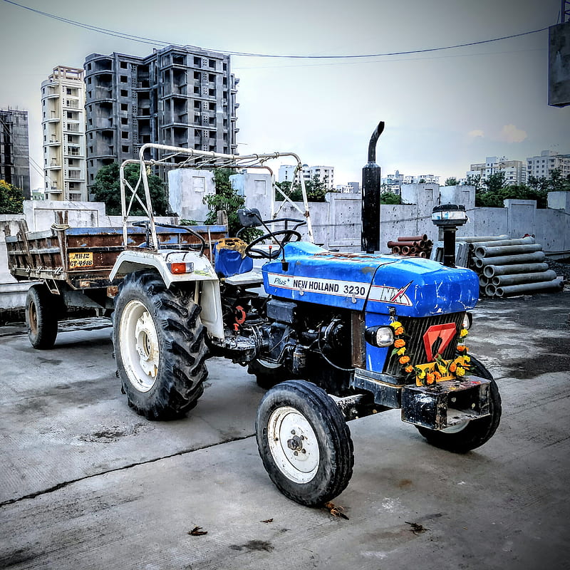 Tractor , blue, bluetractor, farm, horsepower, la maquina, old, powerful, tractor, HD phone wallpaper
