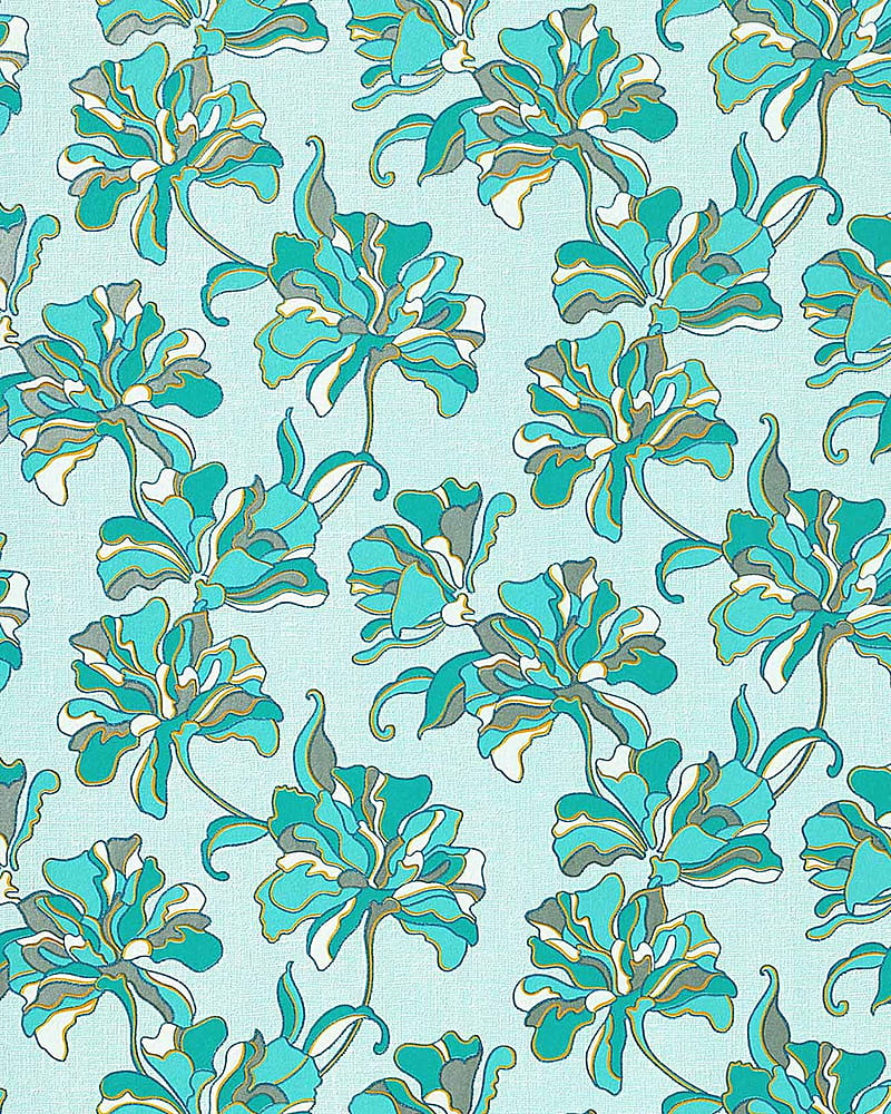 Flowers Textured Wall Covering Floral EDEM 072 22 Vinyl, Blue and White Floral, HD phone wallpaper