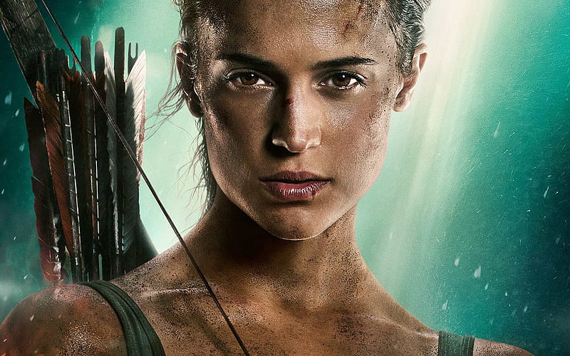 Lara Croft, Tomb Raider, poster, 2018 movie, Alicia Vikander, HD wallpaper
