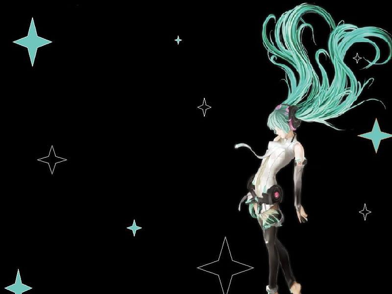 Hatsune Miku Vocaloid Stars Ponytails Anime Barefoot Hd Wallpaper Peakpx