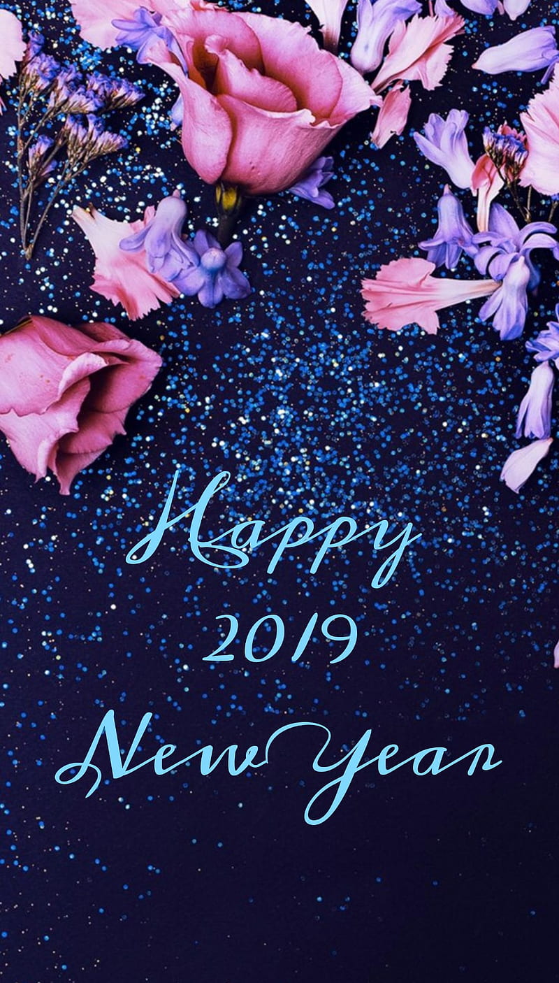 New year 19, glitter, new year, 2019, newyear19, flowers, pretty, bonito,  HD phone wallpaper | Peakpx