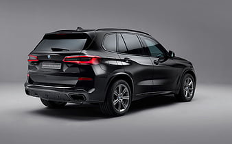 BMW X5 Protection VR6, 2020, rear view, armored SUV, new black X5, german cars, BMW, HD wallpaper