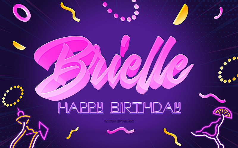 Happy Birtay Brielle Purple Party Background, Brielle, creative art, Happy Brielle birtay, Brielle name, Brielle Birtay, Birtay Party Background, HD wallpaper