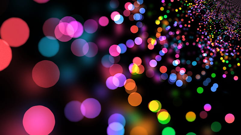 Party lights circles colorful bokeh background, Black Light Party, HD wallpaper