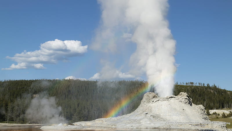 Castle Geyser, Yellowstone, United States, Wyoming, National Par, HD wallpaper