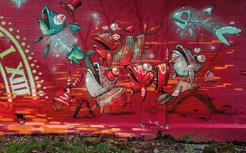 street, wall, graffiti, HD wallpaper