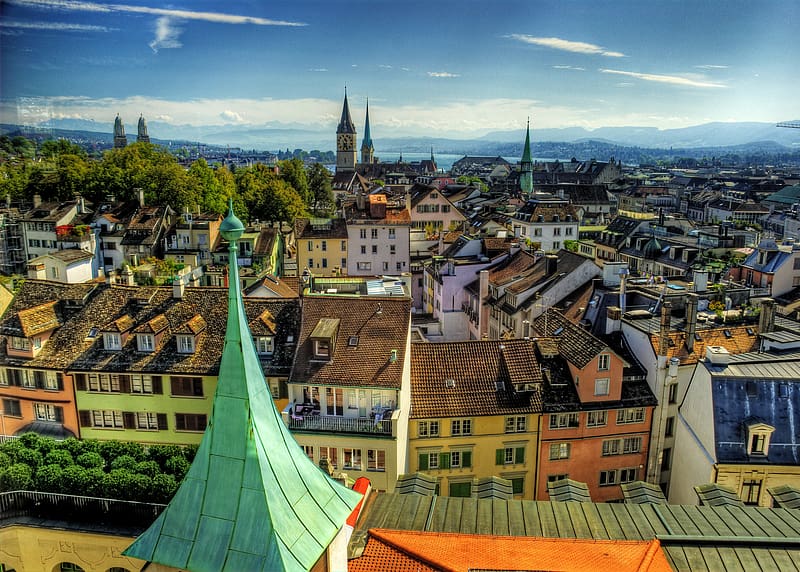 Cities, Architecture, City, House, Switzerland, , Zurich, HD wallpaper