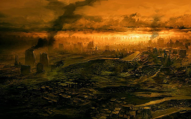 Doomsday flames-Aftermath world illustrator, HD wallpaper