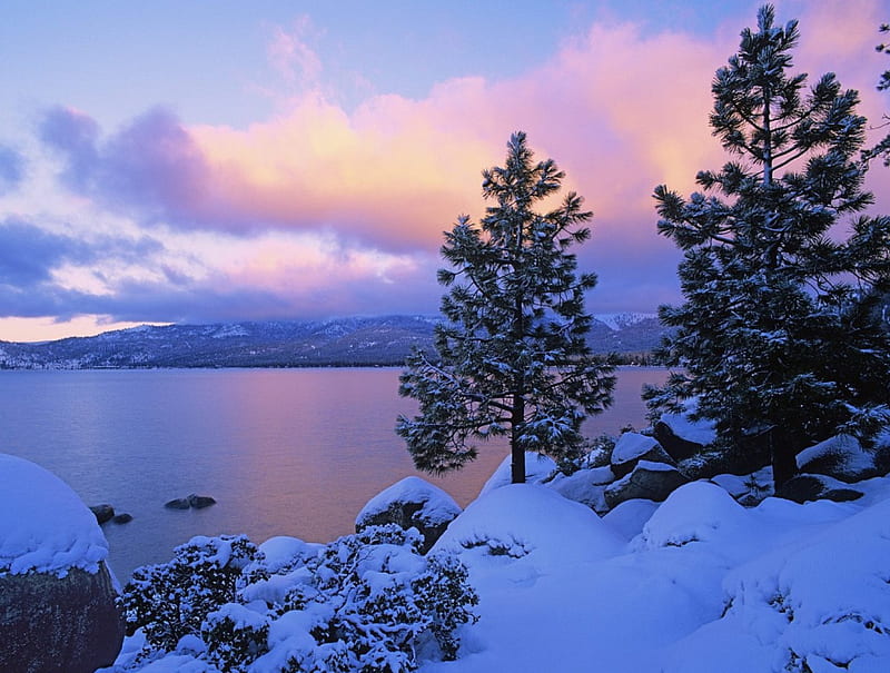 colores de invierno, lake tahoe, colors, tahoe, lake, invierno, HD wallpaper