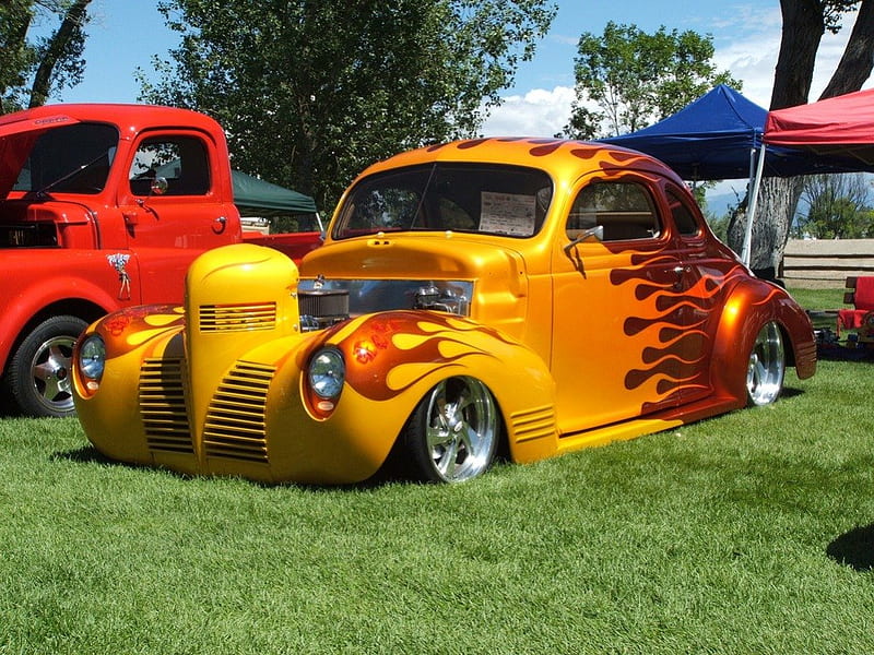 Kool Hotrod, coupe, hot rod, flames, HD wallpaper | Peakpx