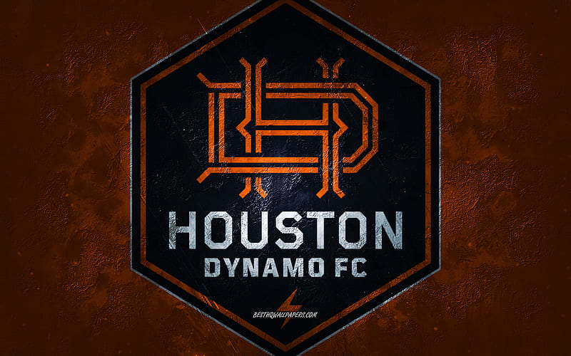 Houston Dynamo FC, new logo, American soccer team, orange stone background,  Houston Dynamo FC logo, HD wallpaper | Peakpx