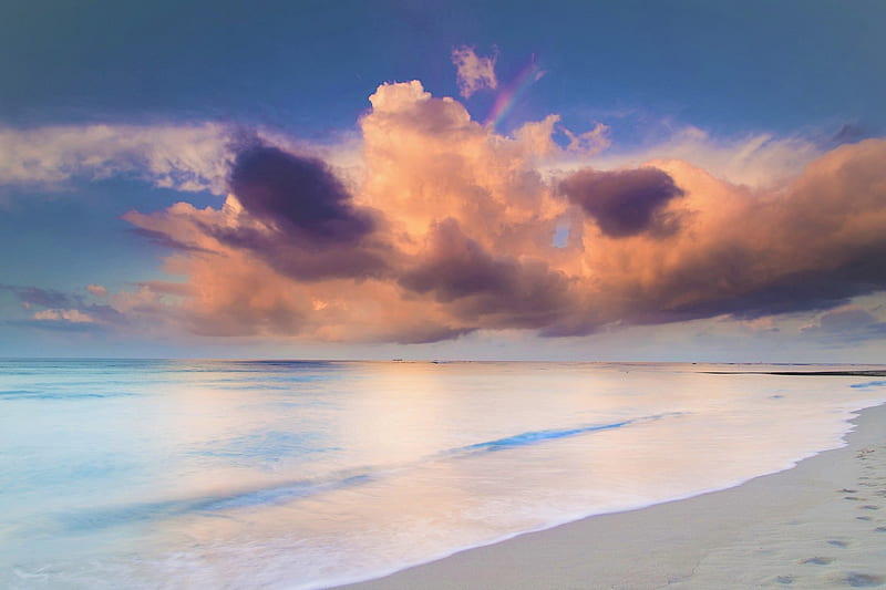 Clouds Over Ocean, clouds, ocean, nature, HD wallpaper