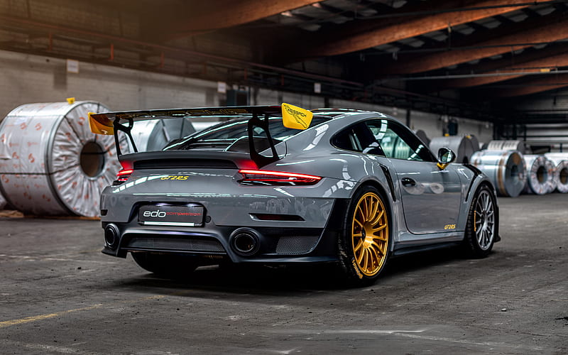 2020, Porsche 911 GT2 RS, Edo Competition, rear view, gray sports coupe, exterior, tuning 911, german sports cars, Porsche, HD wallpaper