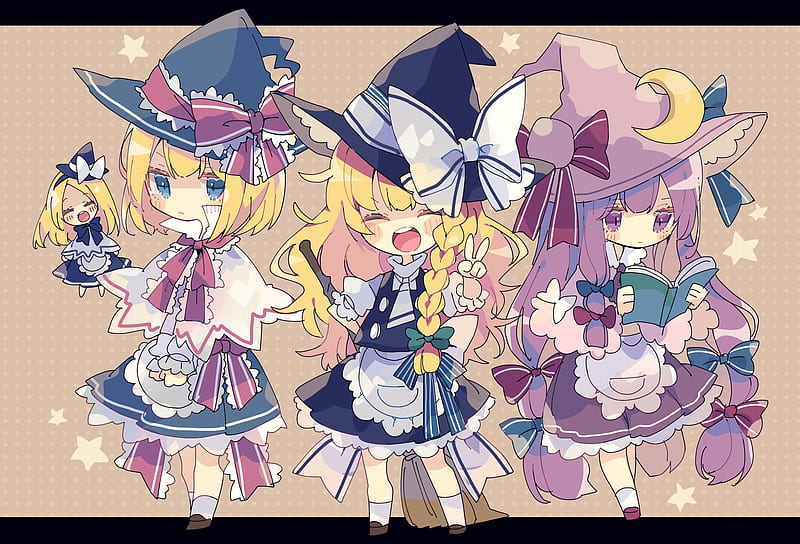 Anime Touhou Alice Margatroid Marisa Kirisame Patchouli Knowledge