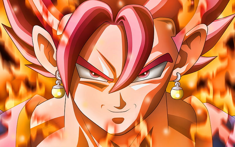 Black Goku, close-up fire flames, DBS, Son Goku Black, fighter, Dragon Ball Super, Goku, HD wallpaper