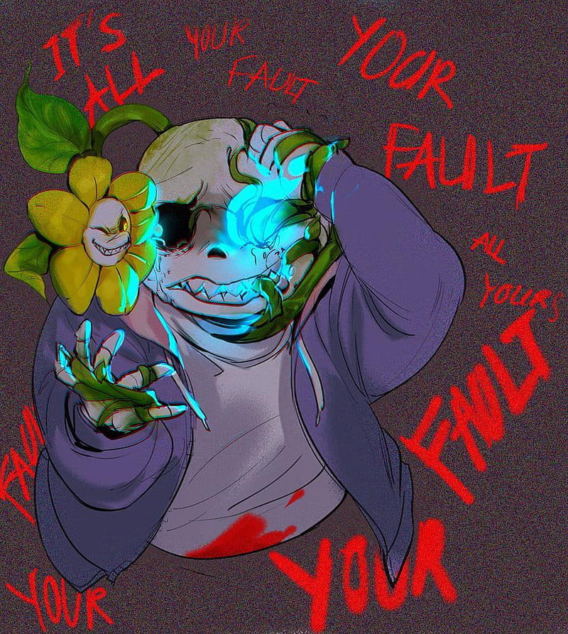 Killer sans and flowers by AyuuArt on DeviantArt