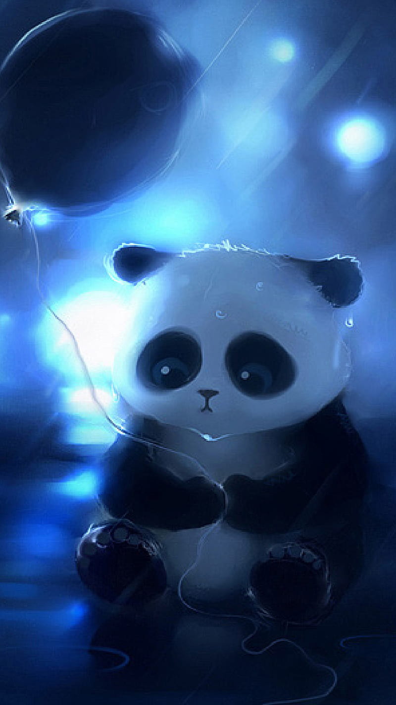 Sad Panda , sadness, balloon, HD phone wallpaper