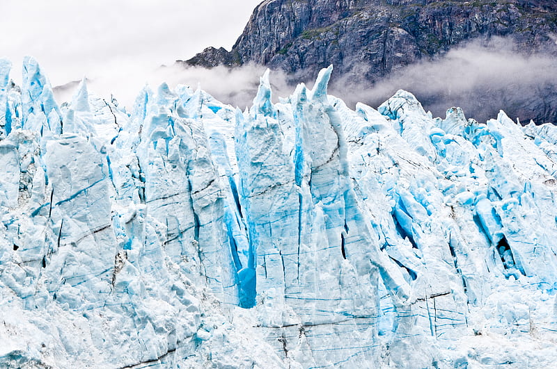glacier, ice, frozen, mountains, landscape, HD wallpaper