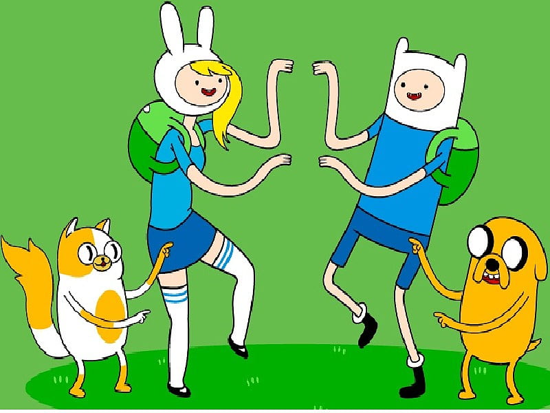 ADVENTURE TIME WITH FINN FIONNA JAKE AND CAKE, cake, fionna, adventure time, jake, finn, HD wallpaper