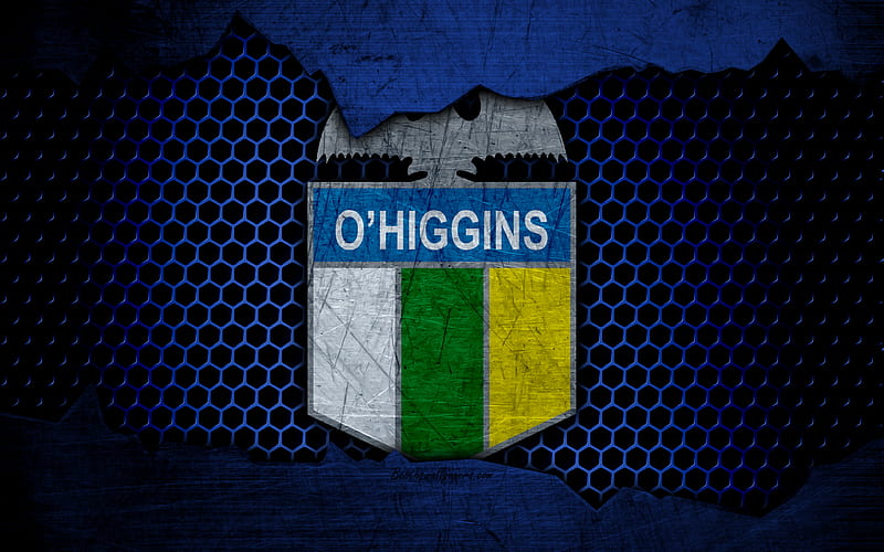 O Higgins logo, Chilean Primera Division, soccer, football club, Chile, grunge, metal texture, O Higgins FC, HD wallpaper