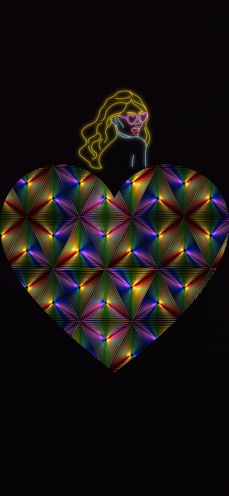 AMOLED, colorfull, girl, heart, love, HD phone wallpaper | Peakpx