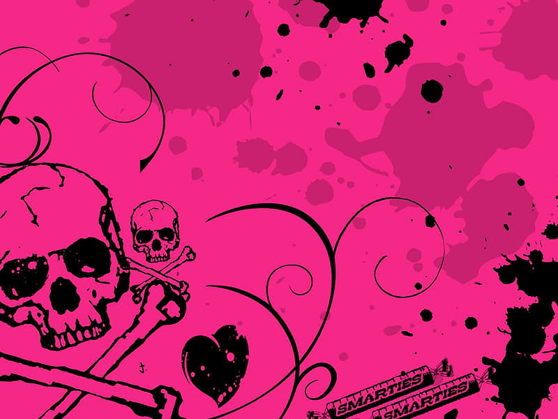 emo. jpg, skull, pink, wild, HD wallpaper
