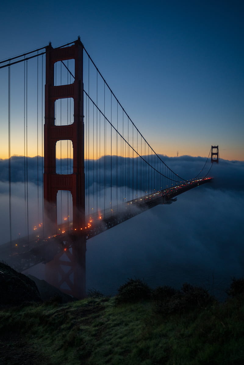 Golden Gate bridge at nighttime, HD phone wallpaper