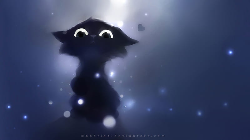 Dibujos animados lindos animales fantasía ojos pov apofiss gatos gatitos,  lindo anime gatito, Fondo de pantalla HD | Peakpx