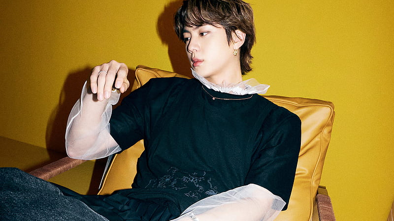 Grey Hair Jin Is Standing In Black Background Wearing White Shirt HD Jin  Wallpapers, HD Wallpapers