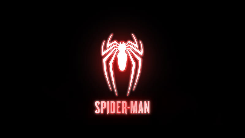 Spiderman Ps4, logo, agd, evil spiderman, big time, neon, red, vector,  amoled, HD wallpaper | Peakpx