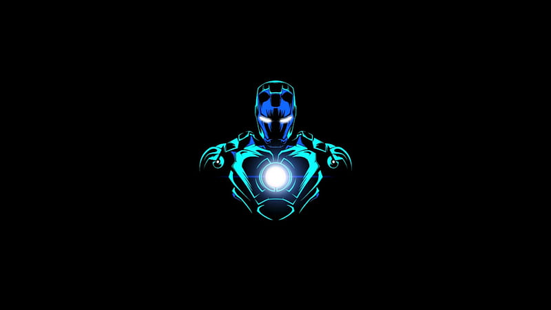 Iron Man , avengers, blackberry background, night glow, HD wallpaper