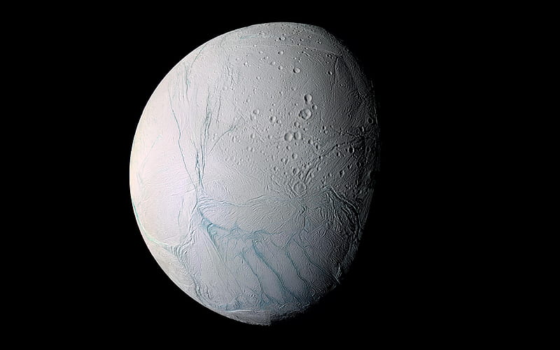 Enceladus Saturn satellite, solar system, galaxy, sci-fi, satellites, HD wallpaper