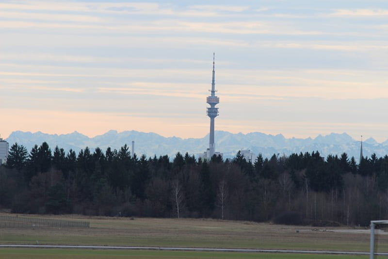 Munich tower, nature, munich, TV Tower, mountains, HD wallpaper
